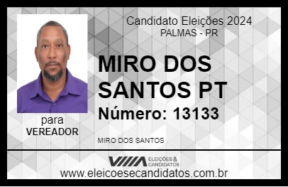 Candidato MIRO DOS SANTOS PT 2024 - PALMAS - Eleições