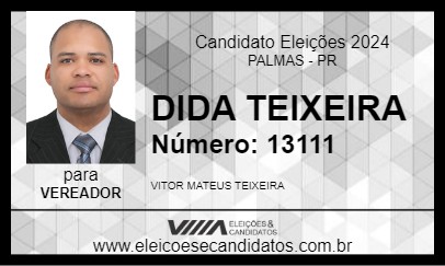 Candidato DIDA TEIXEIRA 2024 - PALMAS - Eleições