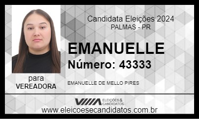 Candidato EMANUELLE 2024 - PALMAS - Eleições