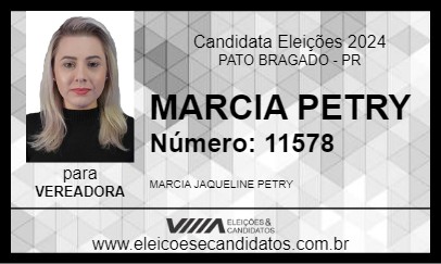 Candidato MARCIA PETRY 2024 - PATO BRAGADO - Eleições