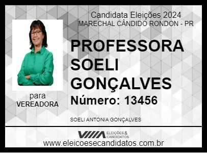 Candidato PROFESSORA SOELI GONÇALVES 2024 - MARECHAL CÂNDIDO RONDON - Eleições