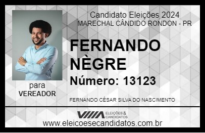 Candidato FERNANDO NÈGRE 2024 - MARECHAL CÂNDIDO RONDON - Eleições