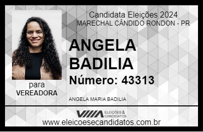 Candidato ANGELA BADILIA 2024 - MARECHAL CÂNDIDO RONDON - Eleições