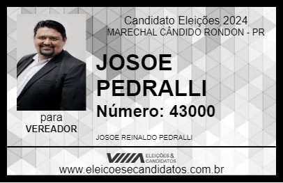 Candidato JOSOE PEDRALLI 2024 - MARECHAL CÂNDIDO RONDON - Eleições