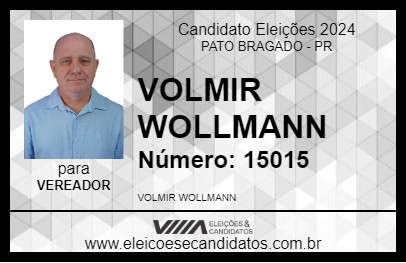 Candidato VOLMIR WOLLMANN 2024 - PATO BRAGADO - Eleições