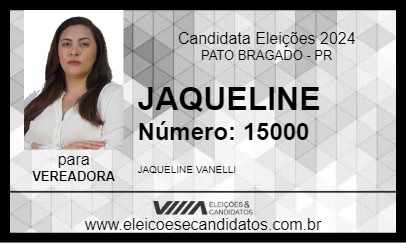 Candidato JAQUELINE 2024 - PATO BRAGADO - Eleições