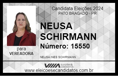 Candidato NEUSA SCHIRMANN 2024 - PATO BRAGADO - Eleições