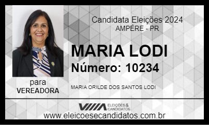 Candidato MARIA LODI 2024 - AMPÉRE - Eleições