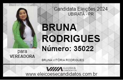 Candidato BRUNA RODRIGUES 2024 - UBIRATÃ - Eleições