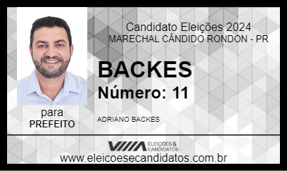 Candidato BACKES 2024 - MARECHAL CÂNDIDO RONDON - Eleições