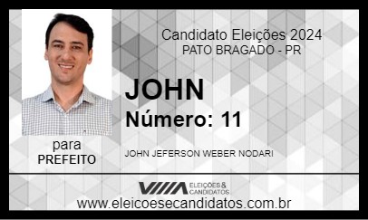 Candidato JOHN 2024 - PATO BRAGADO - Eleições