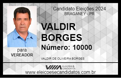 Candidato VALDIR BORGES 2024 - BRAGANEY - Eleições