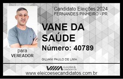 Candidato VANE DA SAÚDE 2024 - FERNANDES PINHEIRO - Eleições