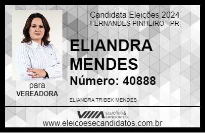 Candidato ELIANDRA MENDES 2024 - FERNANDES PINHEIRO - Eleições