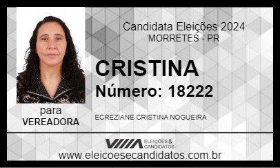 Candidato CRISTINA 2024 - MORRETES - Eleições