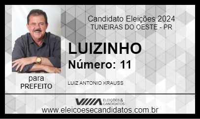 Candidato LUIZINHO 2024 - TUNEIRAS DO OESTE - Eleições