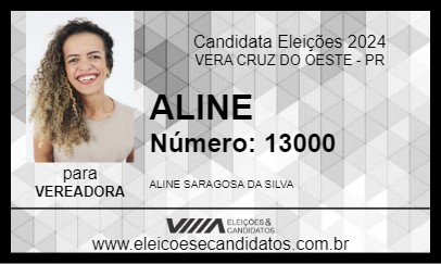 Candidato ALINE 2024 - VERA CRUZ DO OESTE - Eleições