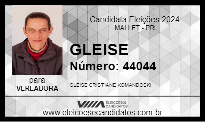 Candidato GLEISE 2024 - MALLET - Eleições