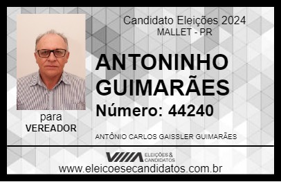 Candidato ANTONINHO GUIMARÃES 2024 - MALLET - Eleições