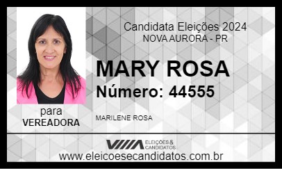 Candidato MARY ROSA 2024 - NOVA AURORA - Eleições