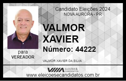 Candidato VALMOR XAVIER 2024 - NOVA AURORA - Eleições