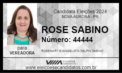 Candidato ROSE SABINO 2024 - NOVA AURORA - Eleições