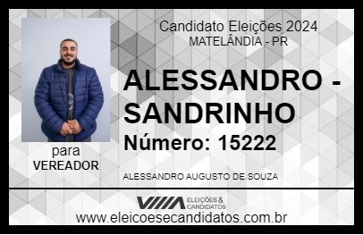 Candidato ALESSANDRO - SANDRINHO 2024 - MATELÂNDIA - Eleições