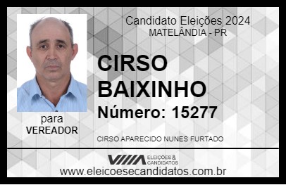 Candidato CIRSO BAIXINHO 2024 - MATELÂNDIA - Eleições