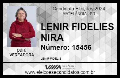 Candidato LENIR FIDELIS NIRA 2024 - MATELÂNDIA - Eleições