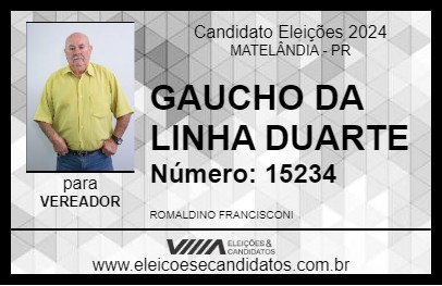 Candidato GAUCHO DA LINHA DUARTE 2024 - MATELÂNDIA - Eleições