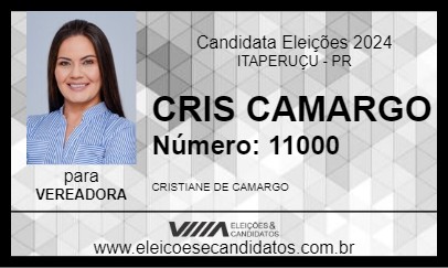 Candidato CRIS CAMARGO 2024 - ITAPERUÇU - Eleições