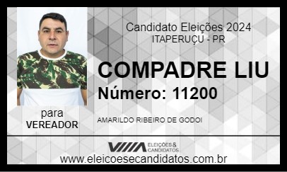 Candidato COMPADRE LIU 2024 - ITAPERUÇU - Eleições