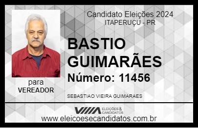 Candidato BASTIO GUIMARÃES 2024 - ITAPERUÇU - Eleições