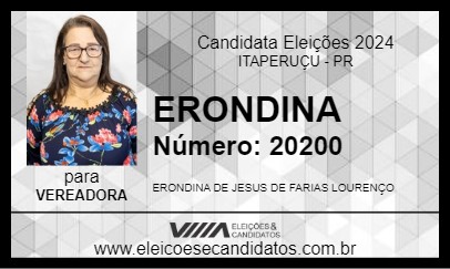 Candidato ERONDINA 2024 - ITAPERUÇU - Eleições