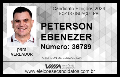 Candidato PETERSON EBENEZER  2024 - FOZ DO IGUAÇU - Eleições