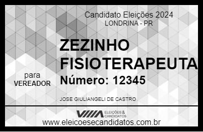 Candidato ZEZINHO FISIOTERAPEUTA 2024 - LONDRINA - Eleições