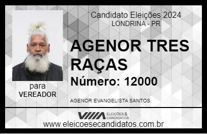 Candidato AGENOR TRES RAÇAS 2024 - LONDRINA - Eleições