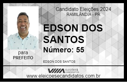 Candidato EDSON DOS SANTOS 2024 - RAMILÂNDIA - Eleições