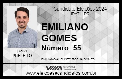 Candidato EMILIANO GOMES 2024 - IRATI - Eleições