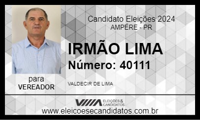 Candidato IRMÃO LIMA 2024 - AMPÉRE - Eleições