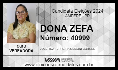 Candidato DONA ZEFA 2024 - AMPÉRE - Eleições