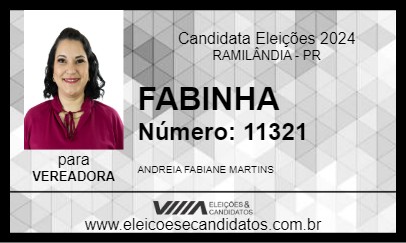 Candidato FABINHA 2024 - RAMILÂNDIA - Eleições