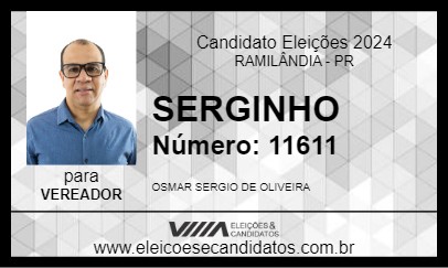 Candidato SERGINHO 2024 - RAMILÂNDIA - Eleições