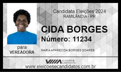 Candidato CIDA BORGES 2024 - RAMILÂNDIA - Eleições