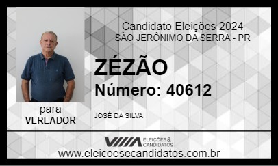 Candidato ZÉZÃO 2024 - SÃO JERÔNIMO DA SERRA - Eleições