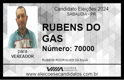 Candidato RUBENS DO GAS 2024 - SABÁUDIA - Eleições