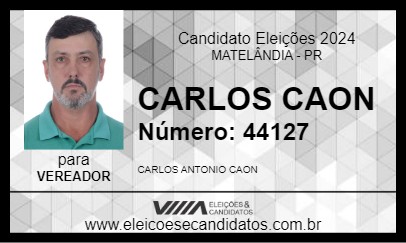 Candidato CARLOS CAON 2024 - MATELÂNDIA - Eleições