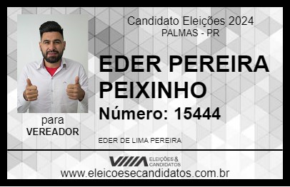 Candidato EDER PEREIRA PEIXINHO 2024 - PALMAS - Eleições