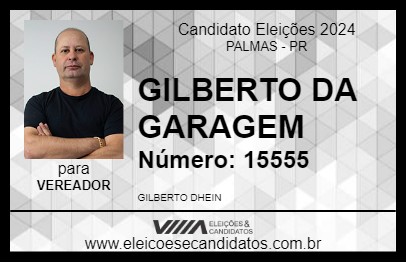 Candidato GILBERTO DA GARAGEM 2024 - PALMAS - Eleições