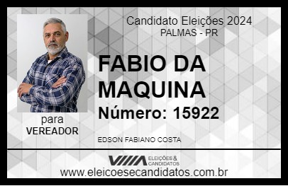 Candidato FABIO DA MAQUINA 2024 - PALMAS - Eleições